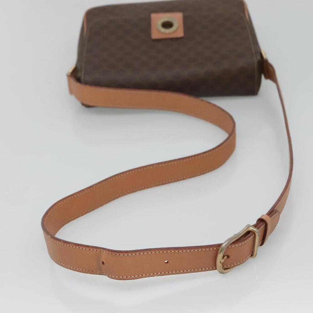 CELINE Macadam Canvas Shoulder Bag Pvc Leather Brown Gold - Picture 7 of 12